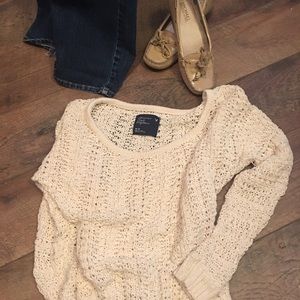 Cream crochet sweater